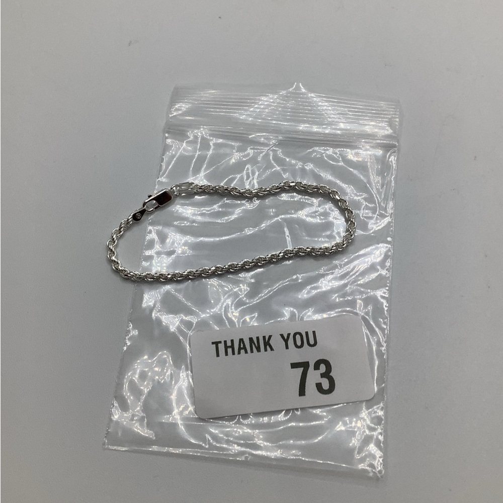 925 Italy 6.75 Inch Rope Bracelet New Without Tag - Picture 8 of 9